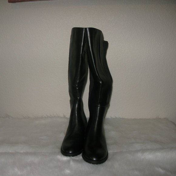 Worthington Black Over The Calf Boots Round Toe NWT - Picture 2 of 5